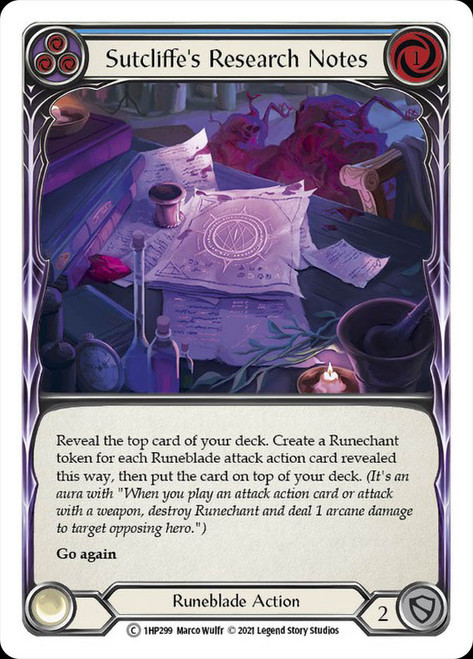 Sutcliffe's Research Notes (Blue) Non-foil English