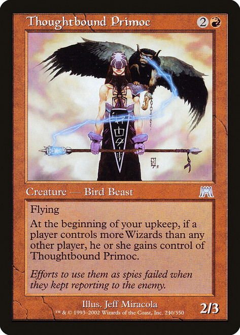 Thoughtbound Primoc\nOnslaught\nSingle\nMagic The Gathering