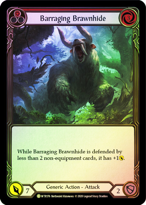 Barraging Brawnhide (Red) Rainbow Foil English