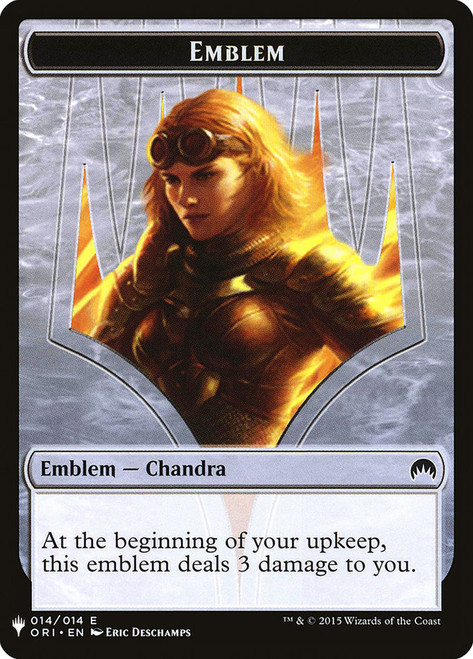 {Chandra, Roaring Flame Emblem} // {Plant Token}\nMystery Booster / The List\nSingle\nMagic The Gathering