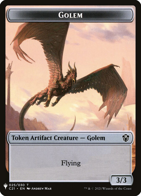 {Golem Token} (Flying) // {Treasure Token}\nMystery Booster / The List\nSingle\nMagic The Gathering