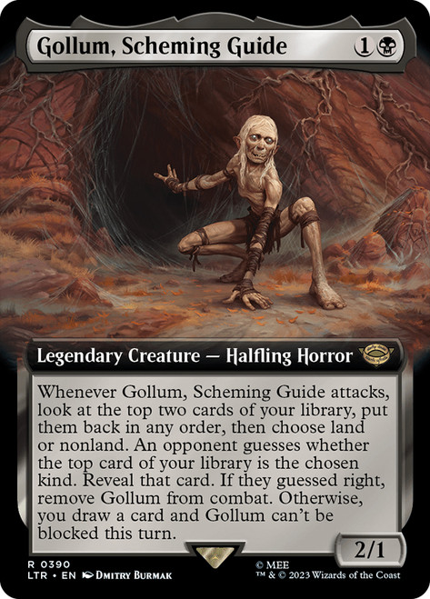 Gollum, Scheming Guide (Extended Art)\nThe Lord of the Rings - Variants\nSingle\nMagic The Gathering