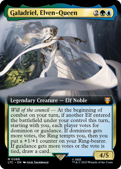 Galadriel, Elven-Queen (Extended Art)\nThe Lord of the Rings Commander - Variants\nSingle\nMagic The Gathering