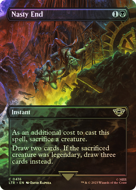 Nasty End (Borderless)\nThe Lord of the Rings - Variants\nSingle\nMagic The Gathering