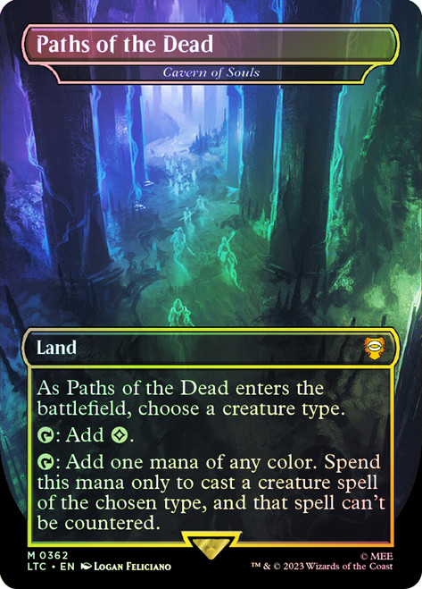 Cavern of Souls (Paths of the Dead) (Borderless)\nThe Lord of the Rings Commander - Variants\nSingle\nMagic The Gathering