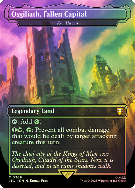 Kor Haven (Osgiliath, Fallen Capital) (Borderless)\nThe Lord of the Rings Commander - Variants\nSingle\nMagic The Gathering