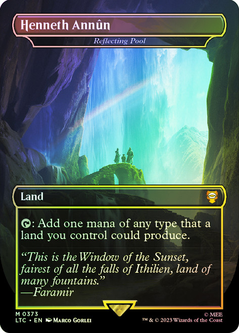 Reflecting Pool (Henneth Annun) (Borderless)\nThe Lord of the Rings Commander - Variants\nSingle\nMagic The Gathering