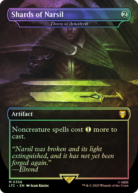Thorn of Amethyst (Shards of Narsil) (Borderless)\nThe Lord of the Rings Commander - Variants\nSingle\nMagic The Gathering