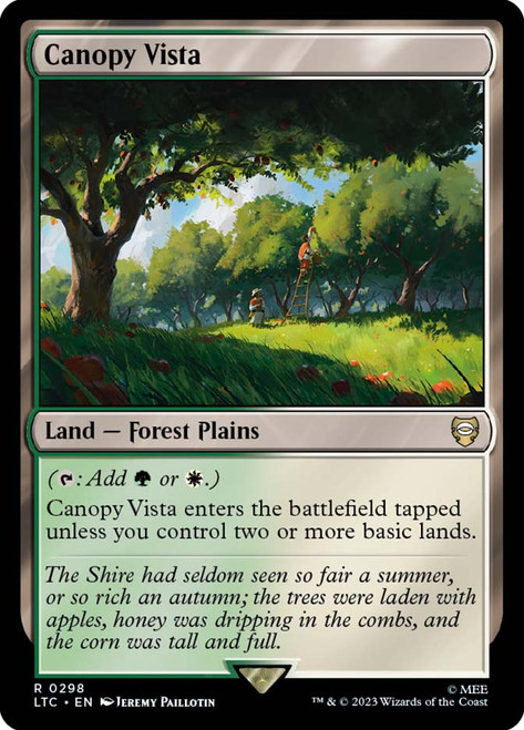 Canopy Vista\nThe Lord of the Rings Commander\nSingle\nMagic The Gathering