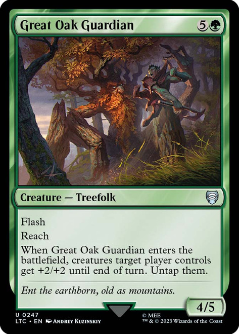 Great Oak Guardian\nThe Lord of the Rings Commander\nSingle\nMagic The Gathering