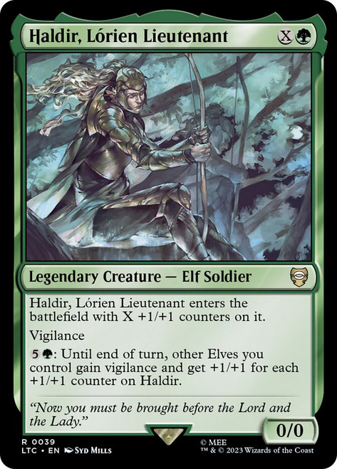 Haldir, Lorien Lieutenant\nThe Lord of the Rings Commander\nSingle\nMagic The Gathering
