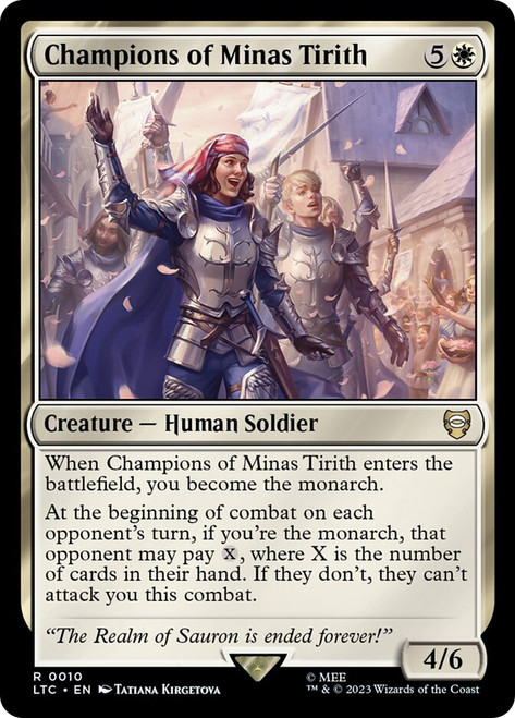 Champions of Minas Tirith\nThe Lord of the Rings Commander\nSingle\nMagic The Gathering