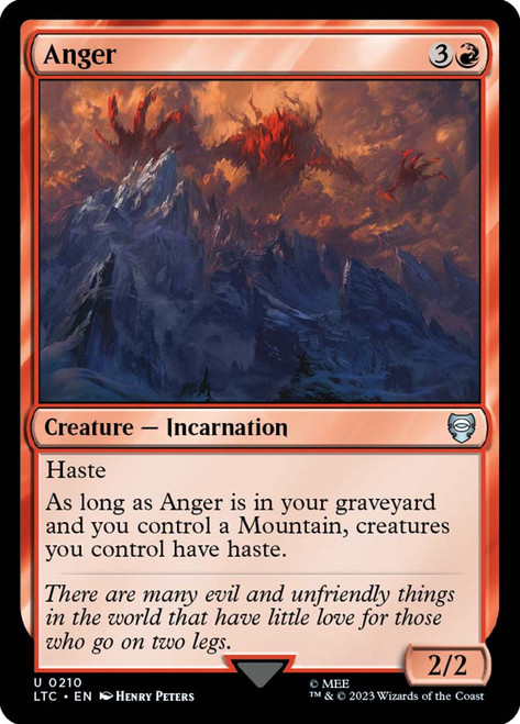 Anger\nThe Lord of the Rings Commander\nSingle\nMagic The Gathering