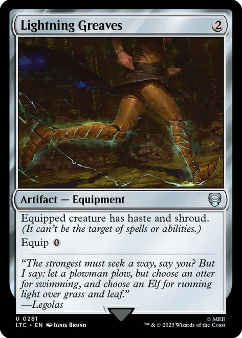 Lightning Greaves\nThe Lord of the Rings Commander\nSingle\nMagic The Gathering