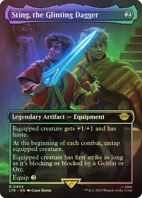Sting, the Glinting Dagger (Borderless)\nThe Lord of the Rings - Variants\nSingle\nMagic The Gathering