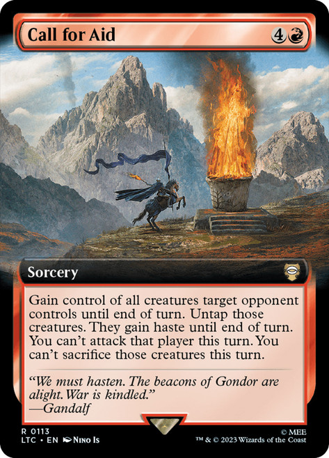 Call for Aid (Extended Art)\nThe Lord of the Rings Commander - Variants\nSingle\nMagic The Gathering