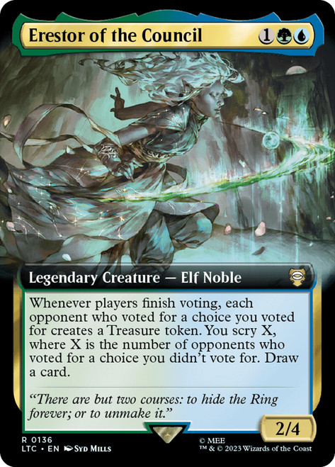Erestor of the Council (Extended Art)\nThe Lord of the Rings Commander - Variants\nSingle\nMagic The Gathering
