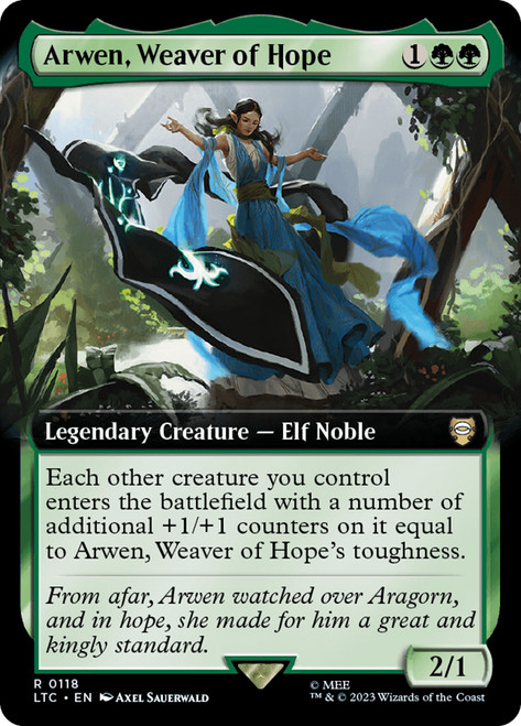 Arwen, Weaver of Hope (Extended Art)\nThe Lord of the Rings Commander - Variants\nSingle\nMagic The Gathering