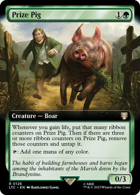 Prize Pig (Extended Art)\nThe Lord of the Rings Commander - Variants\nSingle\nMagic The Gathering