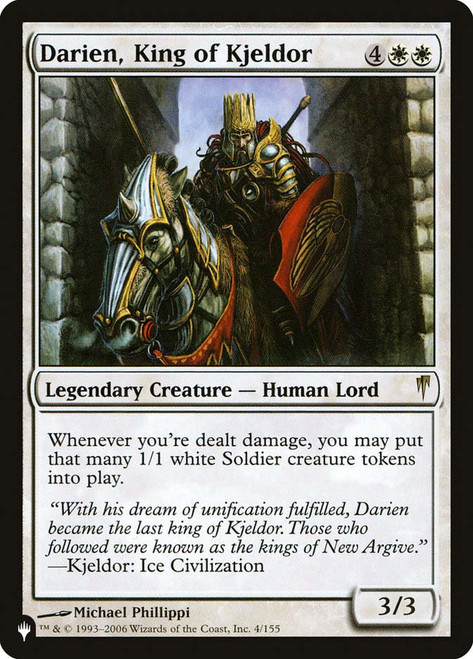 Darien, King of Kjeldor\nMystery Booster / The List\nSingle\nMagic The Gathering