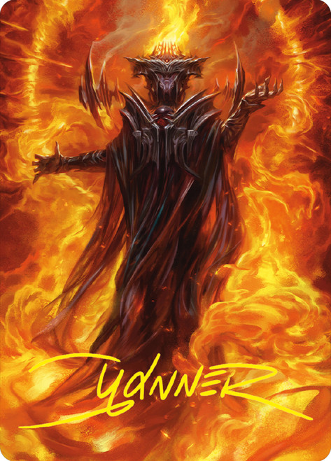 {Sauron, the Dark Lord Art Card} (Signed)\nArt Series: The Lord of the Rings - Variants\nSingle\nMagic The Gathering