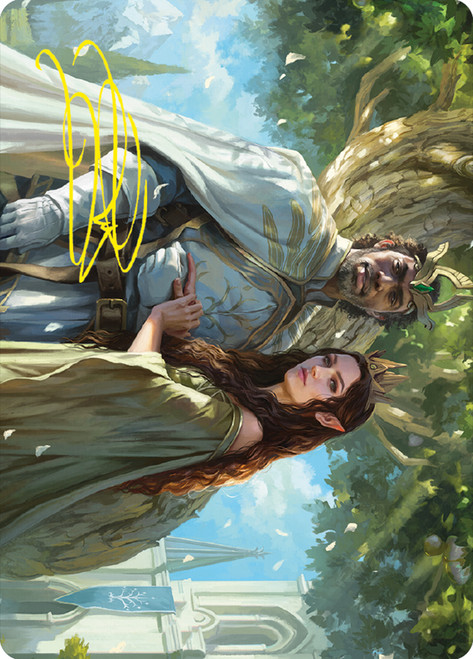 {Aragorn and Arwen, Wed Art Card} (Signed)\nArt Series: The Lord of the Rings - Variants\nSingle\nMagic The Gathering