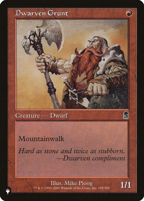 Dwarven Grunt\nMystery Booster / The List\nSingle\nMagic The Gathering