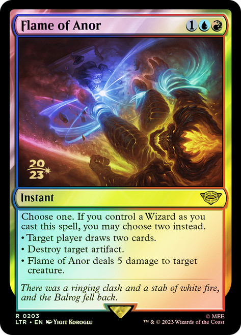 Flame of Anor (Prerelease) (The Lord of the Rings)\nPromo: Date Stamped\nSingle\nMagic The Gathering