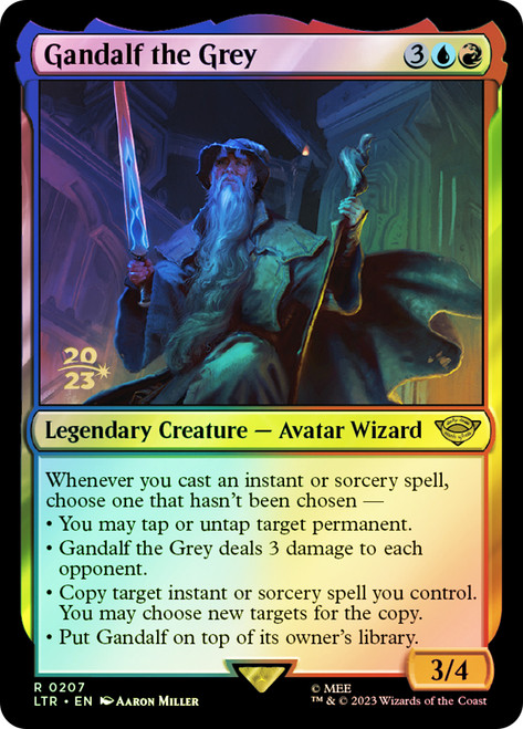 Gandalf the Grey (Prerelease) (The Lord of the Rings)\nPromo: Date Stamped\nSingle\nMagic The Gathering