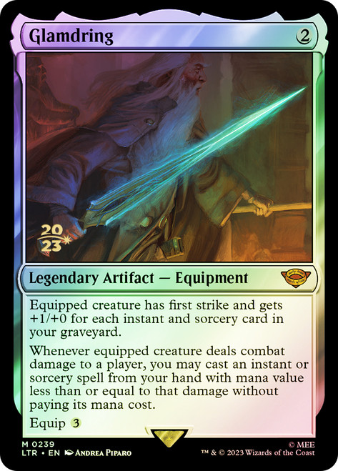 Glamdring (Prerelease) (The Lord of the Rings)\nPromo: Date Stamped\nSingle\nMagic The Gathering