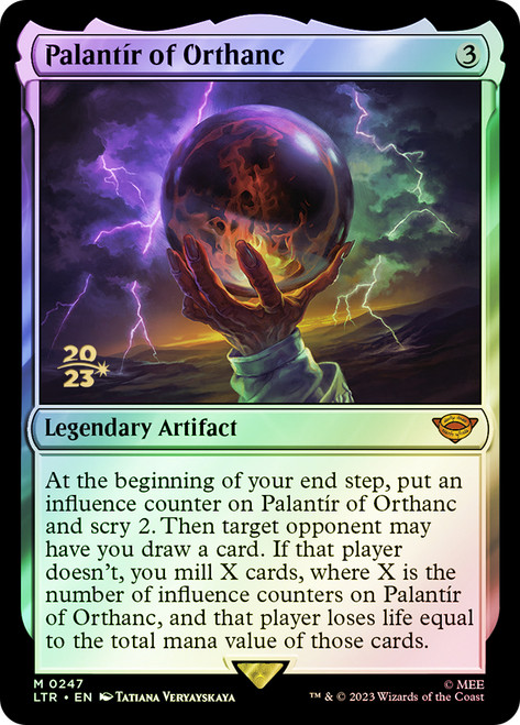 Palantir of Orthanc (Prerelease) (The Lord of the Rings)\nPromo: Date Stamped\nSingle\nMagic The Gathering