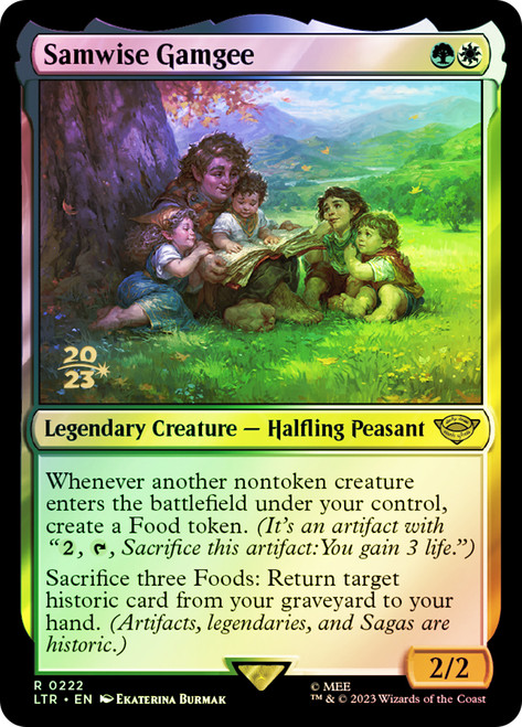 Samwise Gamgee (Prerelease) (The Lord of the Rings)\nPromo: Date Stamped\nSingle\nMagic The Gathering