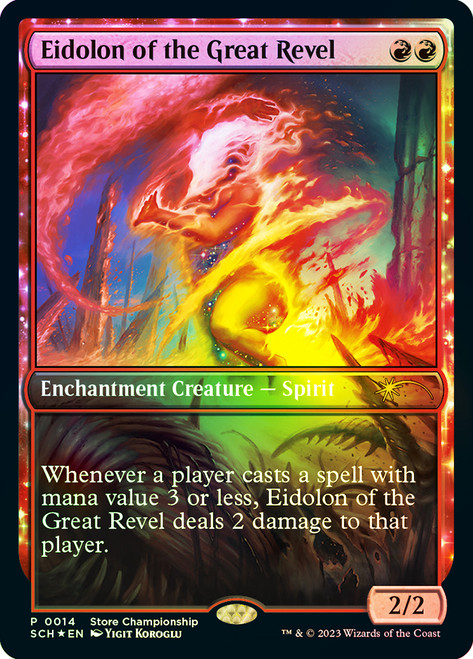 Eidolon of the Great Revel (Store Championship) (Full Art)\nPromo: General\nSingle\nMagic The Gathering