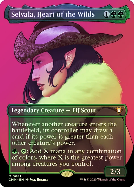 Selvala, Heart of the Wilds (Borderless)\nCommander Masters - Variants\nSingle\nMagic The Gathering