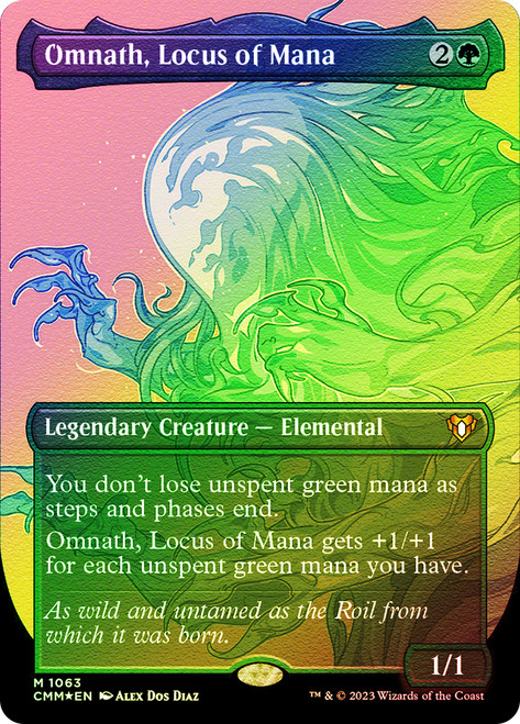 Omnath, Locus of Mana (Borderless) (Textured Foil)\nCommander Masters - Alternate Foil\nSingle\nMagic The Gathering