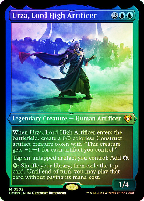 Urza, Lord High Artificer (Foil Etched)\nCommander Masters - Alternate Foil\nSingle\nMagic The Gathering
