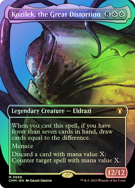 Kozilek, the Great Distortion (Borderless)\nCommander Masters - Variants\nSingle\nMagic The Gathering