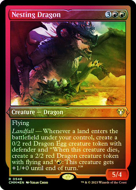 Nesting Dragon (Foil Etched)\nCommander Masters - Alternate Foil\nSingle\nMagic The Gathering