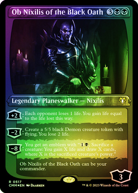 Ob Nixilis of the Black Oath (Foil Etched)\nCommander Masters - Alternate Foil\nSingle\nMagic The Gathering