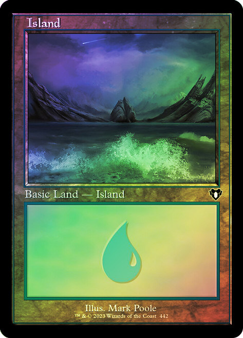 Island (#442) (Retro Frame)\nCommander Masters - Retro Frame\nSingle\nMagic The Gathering