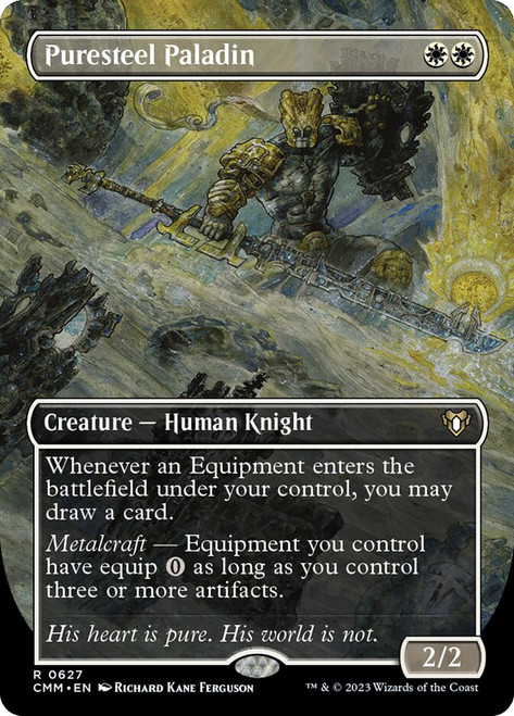 Puresteel Paladin (Borderless)\nCommander Masters - Variants\nSingle\nMagic The Gathering