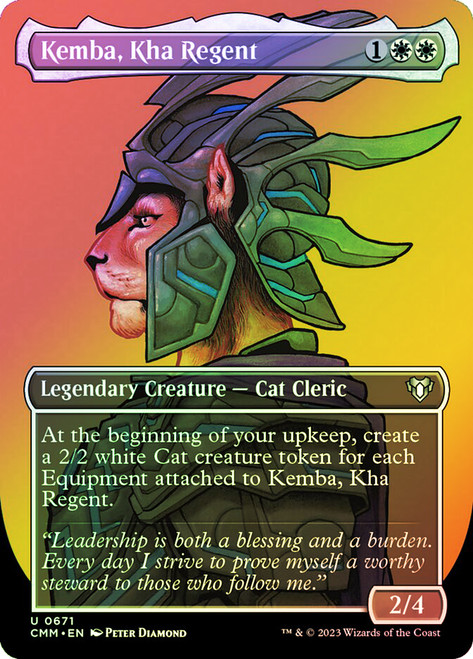 Kemba, Kha Regent (Borderless)\nCommander Masters - Variants\nSingle\nMagic The Gathering
