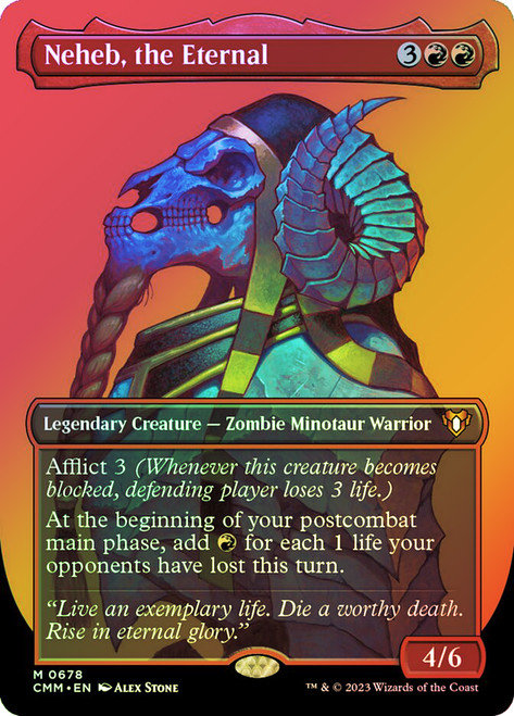 Neheb, the Eternal (Borderless)\nCommander Masters - Variants\nSingle\nMagic The Gathering