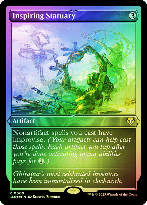 Inspiring Statuary (Foil Etched)\nCommander Masters - Alternate Foil\nSingle\nMagic The Gathering
