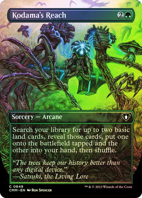 Kodama's Reach (Borderless)\nCommander Masters - Variants\nSingle\nMagic The Gathering