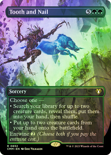 Tooth and Nail (Borderless)\nCommander Masters - Variants\nSingle\nMagic The Gathering