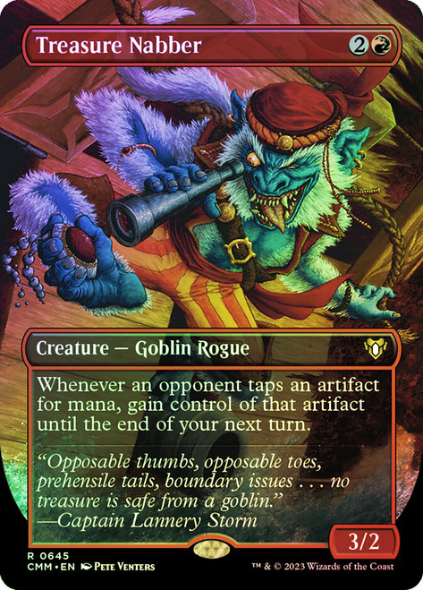 Treasure Nabber (Borderless)\nCommander Masters - Variants\nSingle\nMagic The Gathering