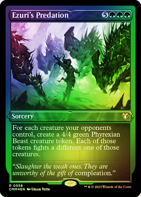 Ezuri's Predation (Foil Etched)\nCommander Masters - Alternate Foil\nSingle\nMagic The Gathering