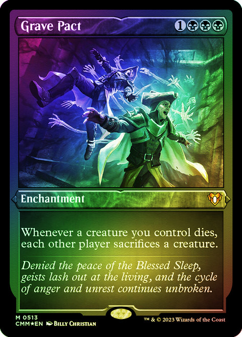 Grave Pact (Foil Etched)\nCommander Masters - Alternate Foil\nSingle\nMagic The Gathering