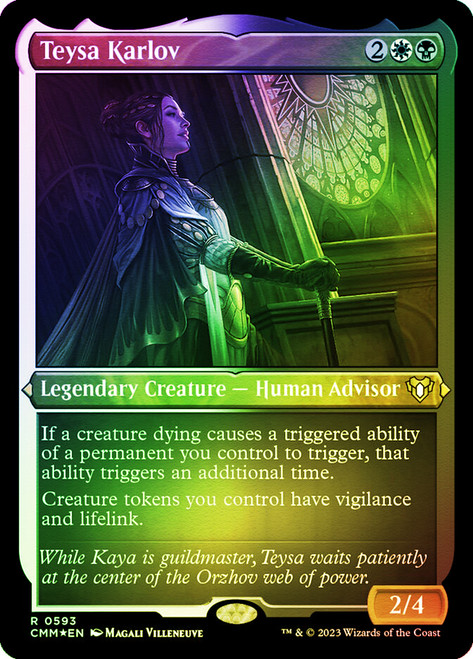 Teysa Karlov (Foil Etched)\nCommander Masters - Alternate Foil\nSingle\nMagic The Gathering